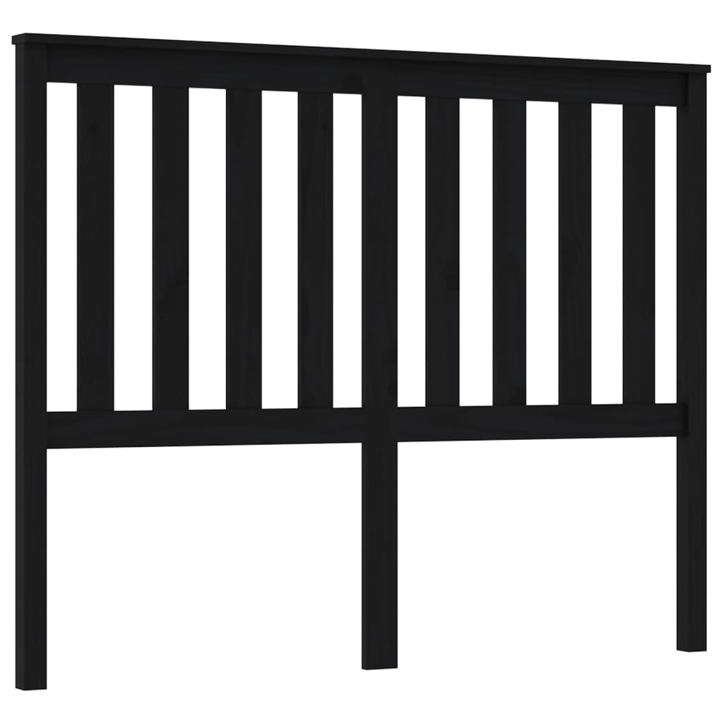 vidaXL Tăblie de pat, negru, 146x6x101 cm, lemn masiv de pin