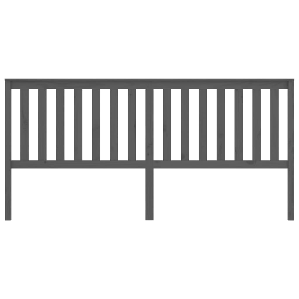 vidaXL Tăblie de pat, gri, 206x6x101 cm, lemn masiv de pin