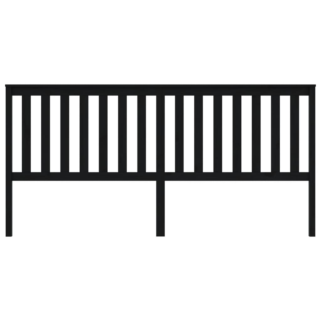 vidaXL Tăblie de pat, negru, 206x6x101 cm, lemn masiv de pin