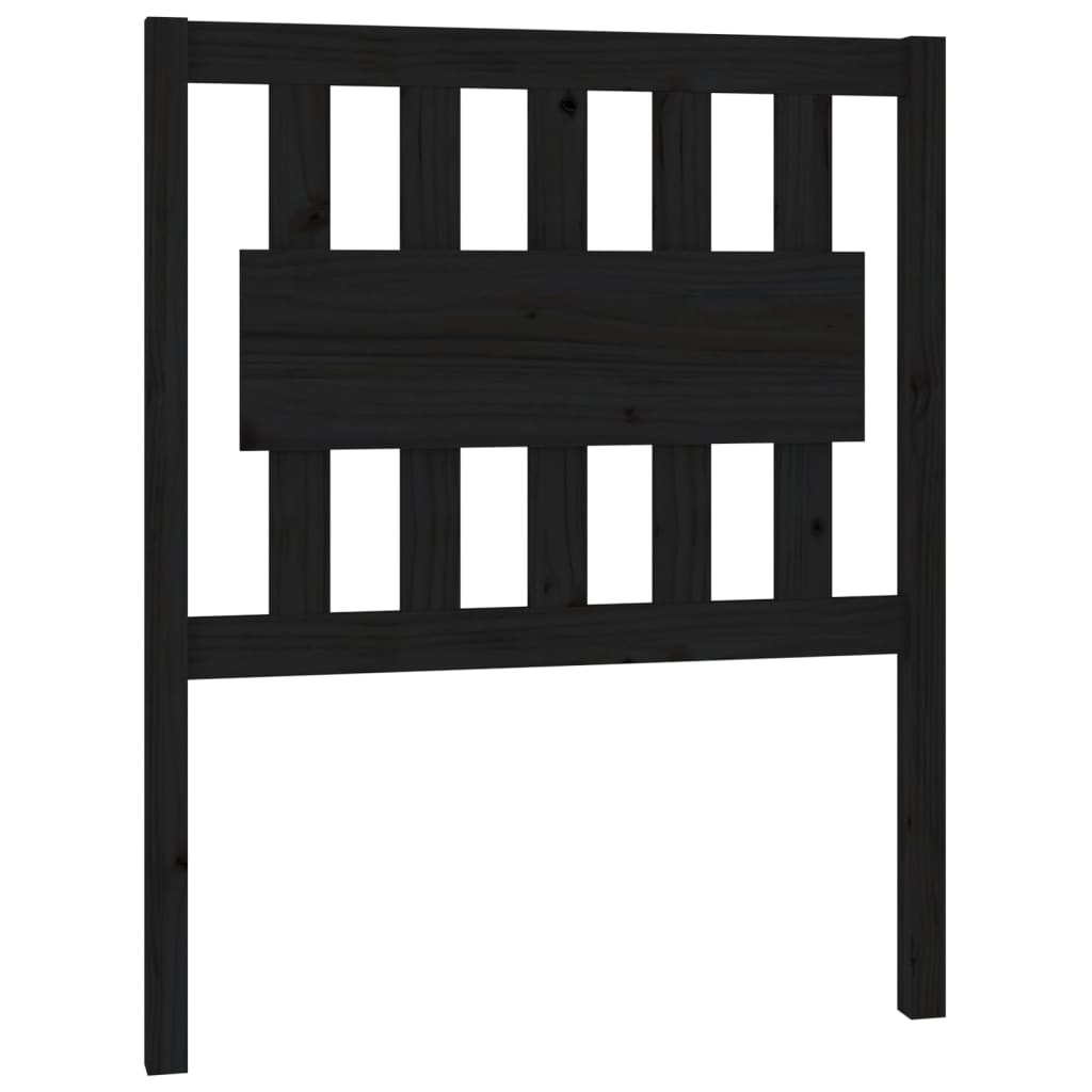vidaXL Tăblie de pat, negru, 80,5x4x100 cm, lemn masiv de pin