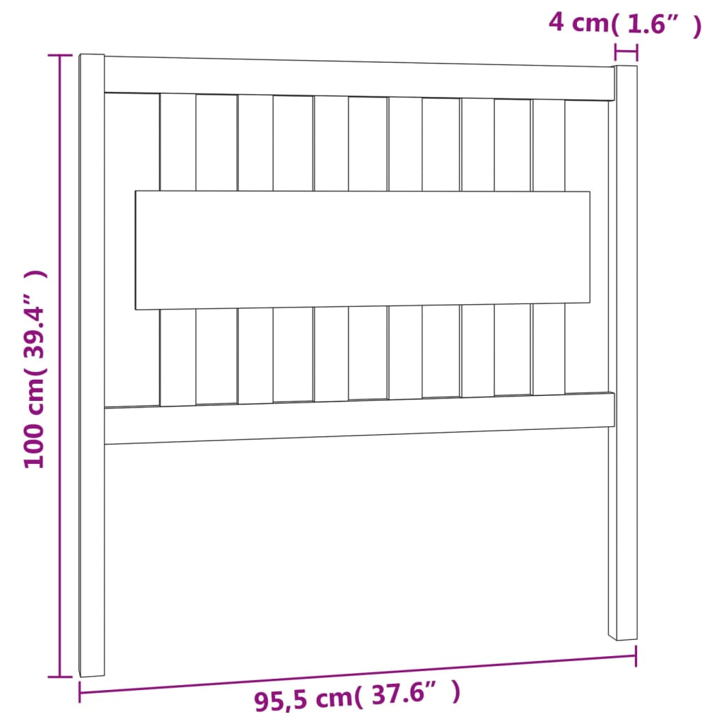 vidaXL Tăblie de pat, alb, 95,5x4x100 cm, lemn masiv de pin vidaXL Tăblie de pat, alb, 95,5x4x100 cm, lemn masiv de pin