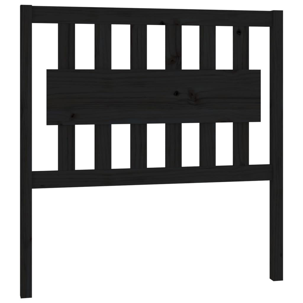vidaXL Tăblie de pat, negru, 95,5x4x100 cm, lemn masiv de pin