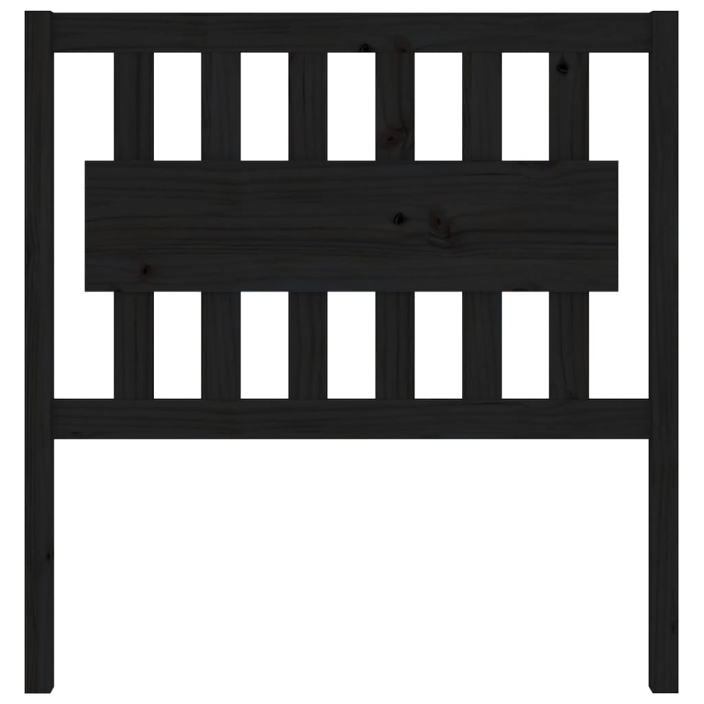 vidaXL Tăblie de pat, negru, 95,5x4x100 cm, lemn masiv de pin