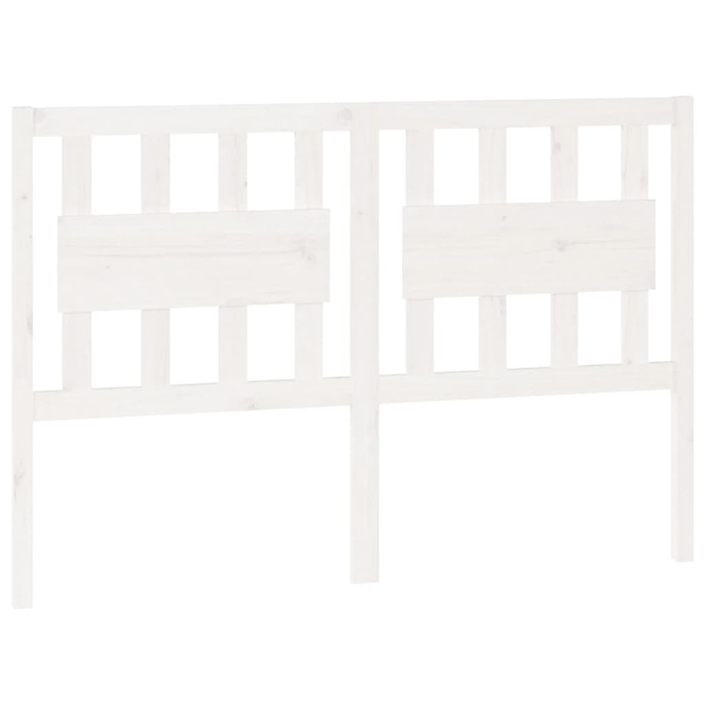 vidaXL Tăblie de pat, alb, 125,5x4x100 cm, lemn masiv de pin