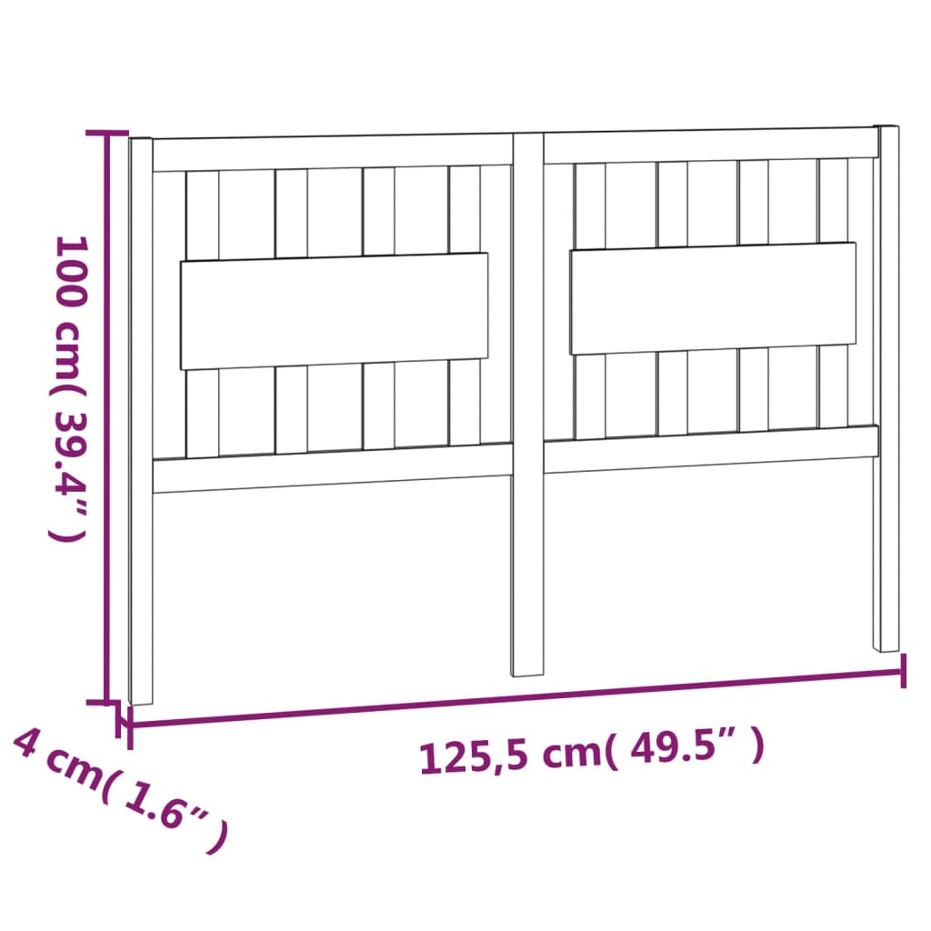 vidaXL Tăblie de pat, maro miere, 125,5x4x100 cm, lemn masiv de pin vidaXL Tăblie de pat, maro miere, 125,5x4x100 cm, lemn masiv de pin