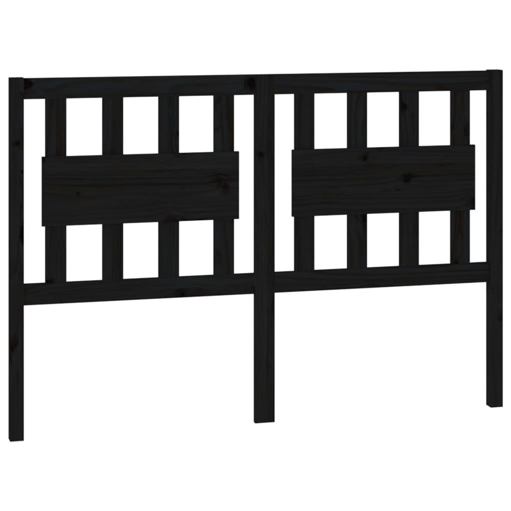 vidaXL Tăblie de pat, negru, 125,5x4x100 cm, lemn masiv de pin vidaXL Tăblie de pat, negru, 125,5x4x100 cm, lemn masiv de pin