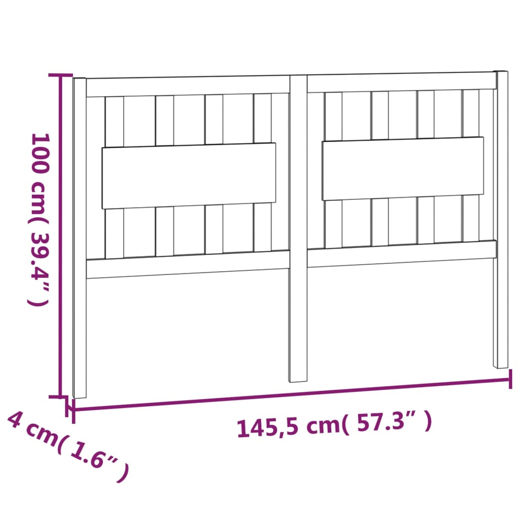 vidaXL Tăblie de pat, maro miere, 145,5x4x100 cm, lemn masiv de pin vidaXL Tăblie de pat, maro miere, 145,5x4x100 cm, lemn masiv de pin