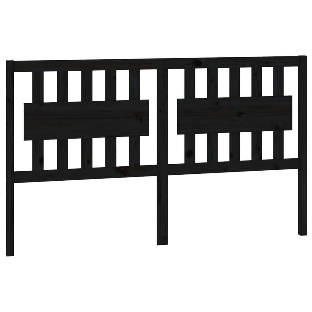 vidaXL Tăblie de pat, negru, 155,5x4x100 cm, lemn masiv de pin