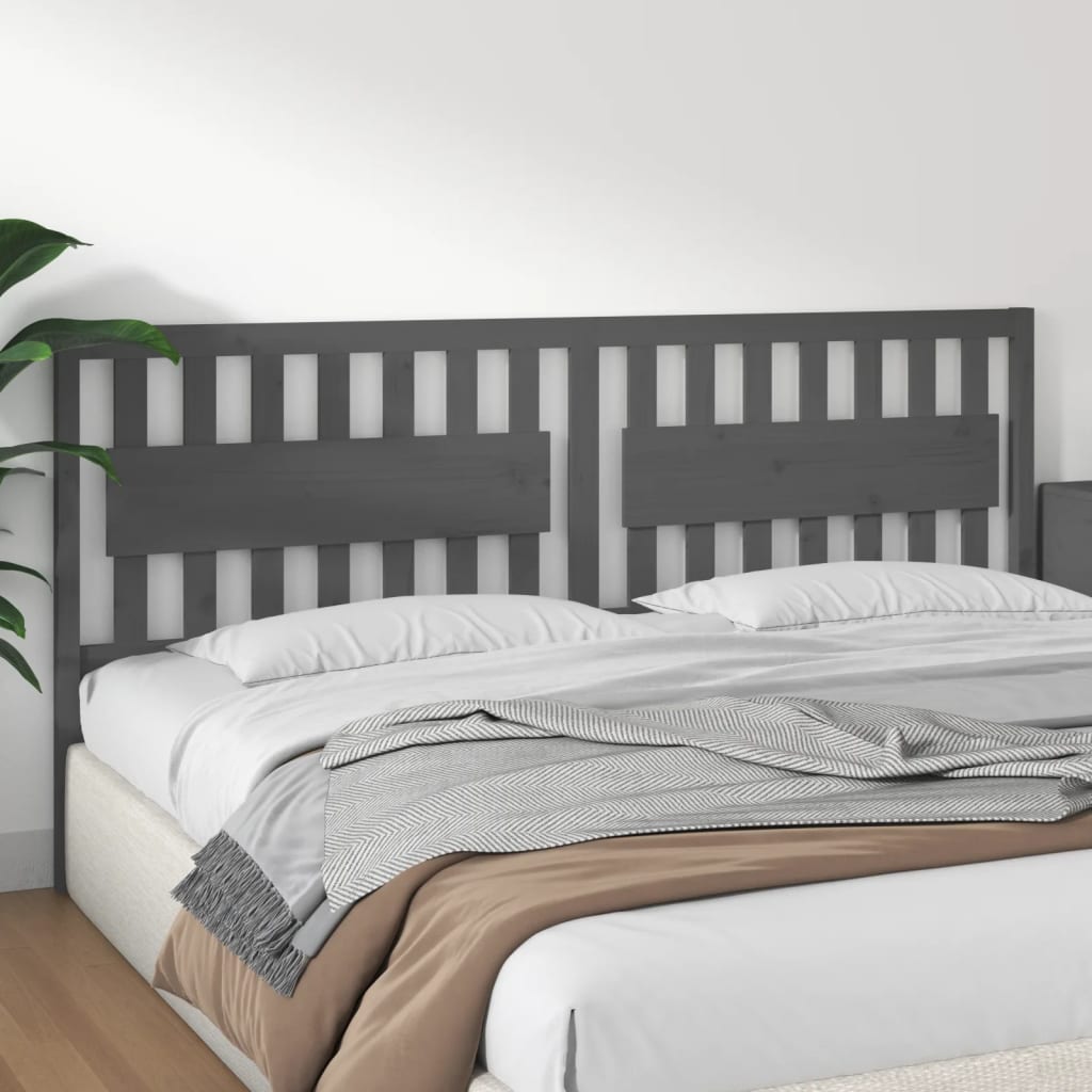 vidaXL Tăblie de pat, gri, 205,5x4x100 cm, lemn masiv de pin