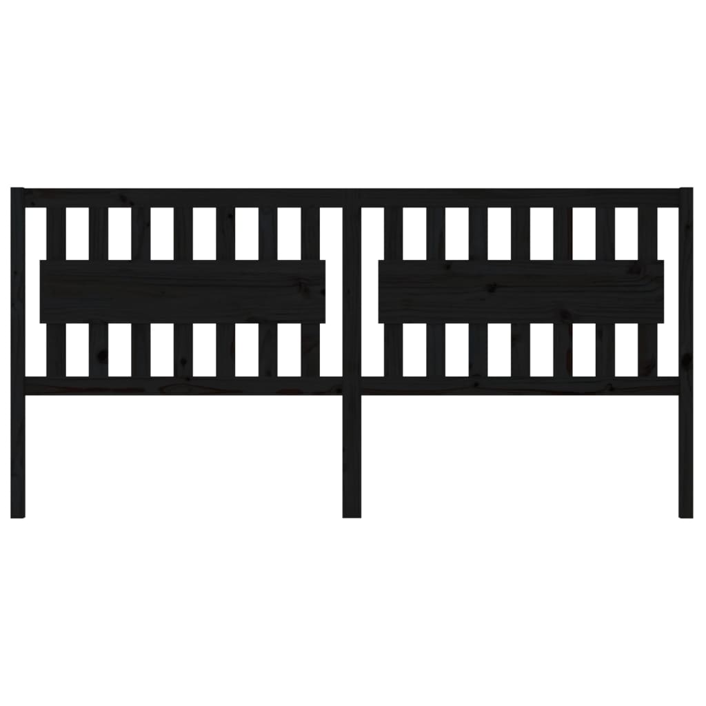 vidaXL Tăblie de pat, negru, 205,5x4x100 cm, lemn masiv de pin