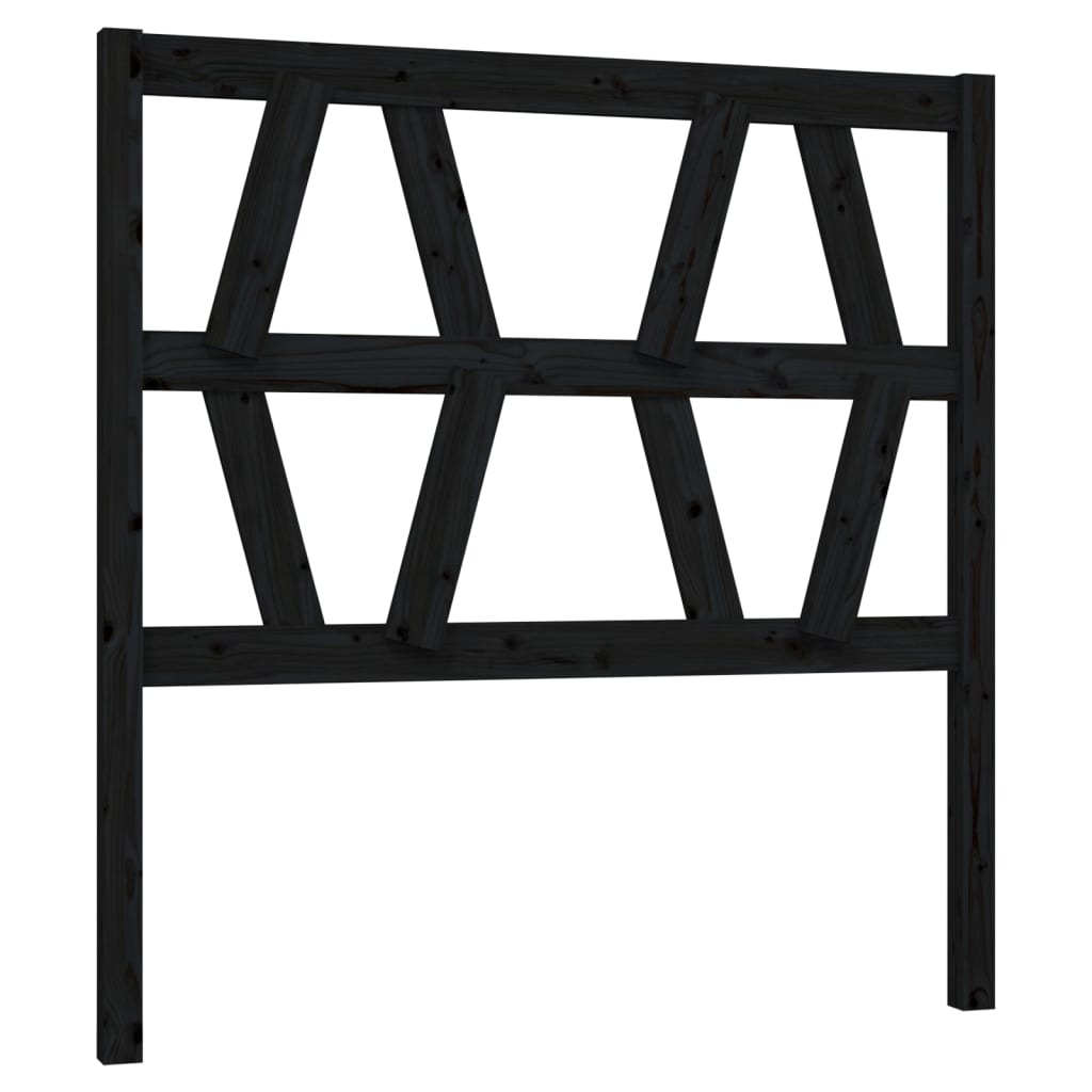 vidaXL Tăblie de pat, negru, 81x4x100 cm, lemn masiv de pin