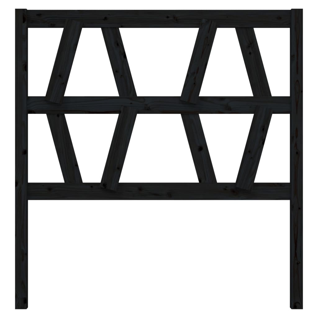 vidaXL Tăblie de pat, negru, 81x4x100 cm, lemn masiv de pin