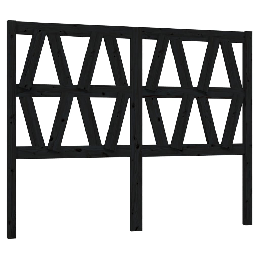 vidaXL Tăblie de pat, negru, 126x4x100 cm, lemn masiv de pin vidaXL Tăblie de pat, negru, 126x4x100 cm, lemn masiv de pin