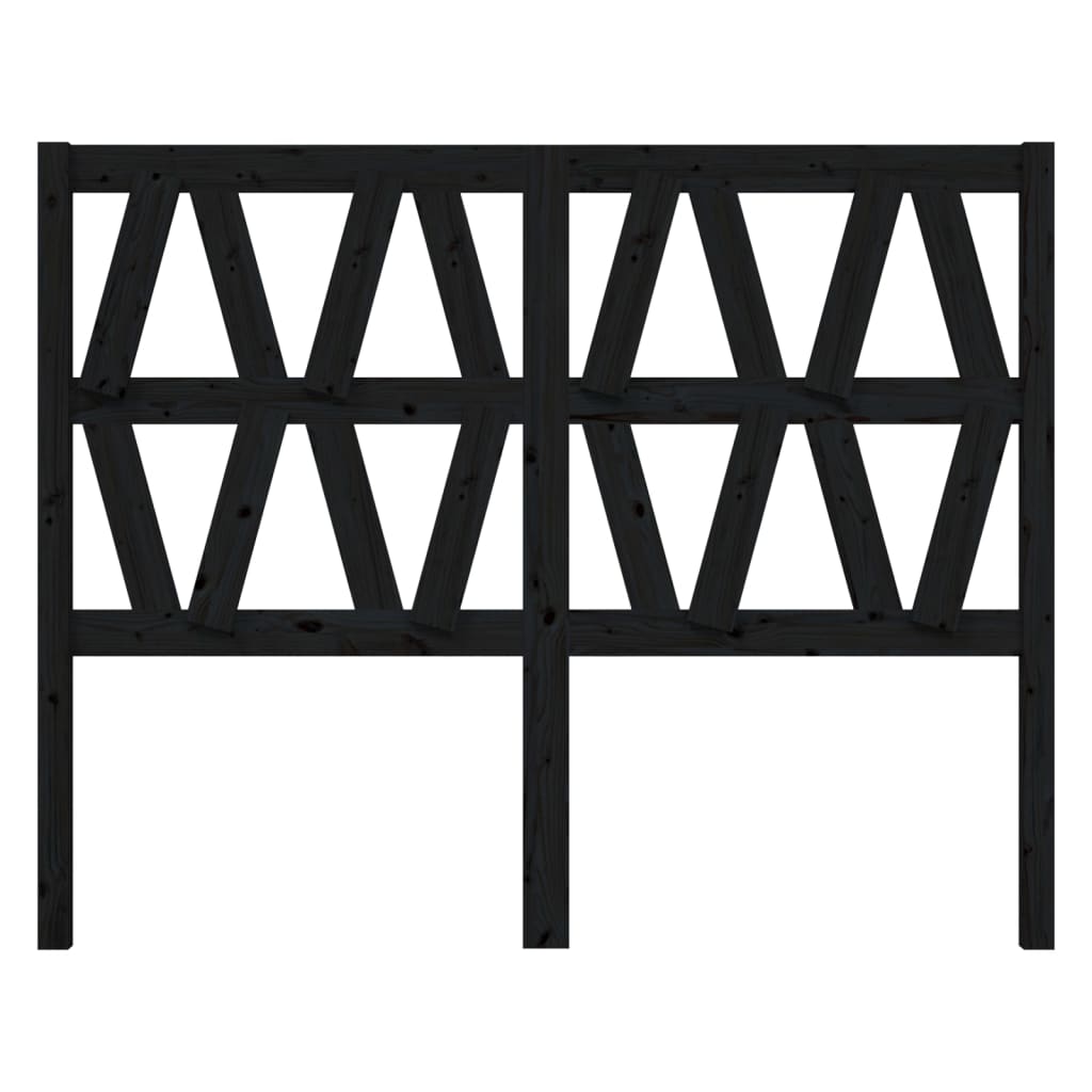 vidaXL Tăblie de pat, negru, 126x4x100 cm, lemn masiv de pin vidaXL Tăblie de pat, negru, 126x4x100 cm, lemn masiv de pin