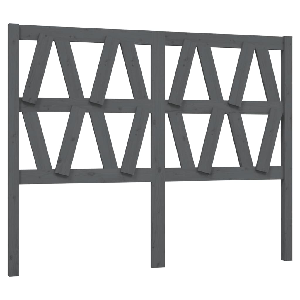 vidaXL Tăblie de pat, gri, 146x4x100 cm, lemn masiv de pin