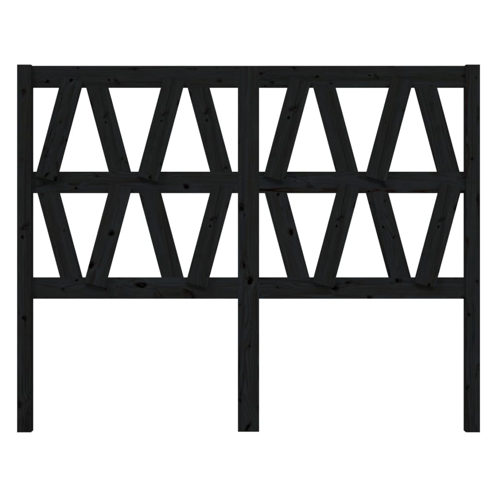 vidaXL Tăblie de pat, negru, 166x4x100 cm, lemn masiv de pin
