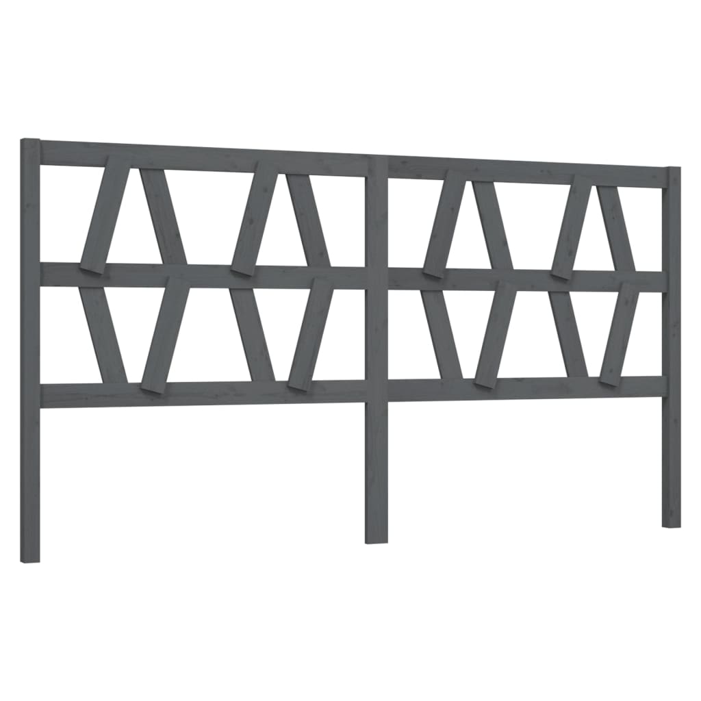 vidaXL Tăblie de pat, gri, 206x4x100 cm, lemn masiv de pin