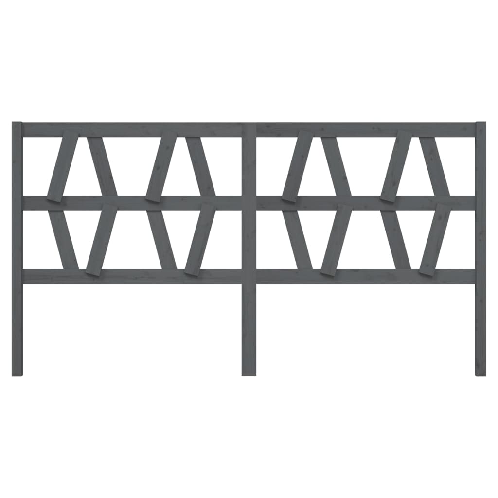vidaXL Tăblie de pat, gri, 206x4x100 cm, lemn masiv de pin