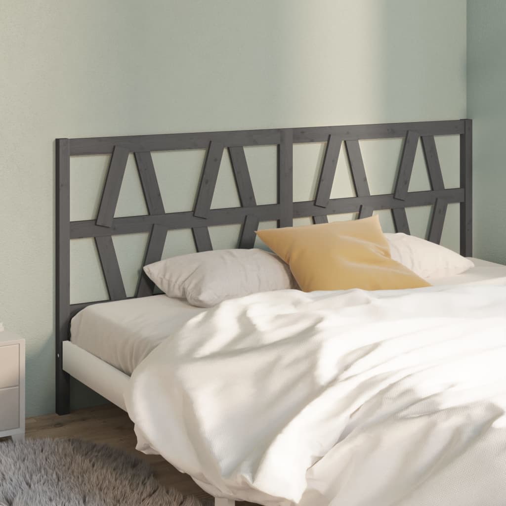 vidaXL Tăblie de pat, gri, 206x4x100 cm, lemn masiv de pin