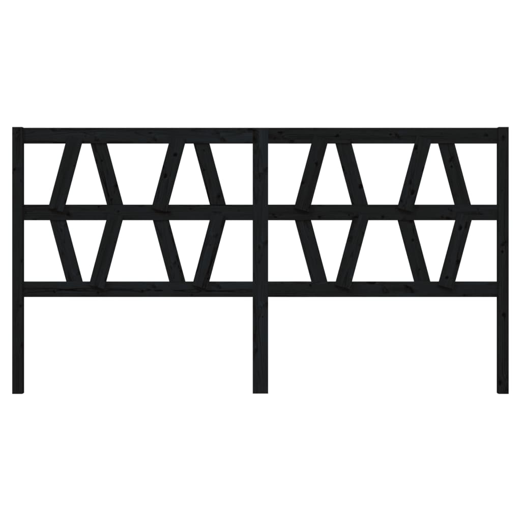 vidaXL Tăblie de pat, negru, 206x4x100 cm, lemn masiv de pin