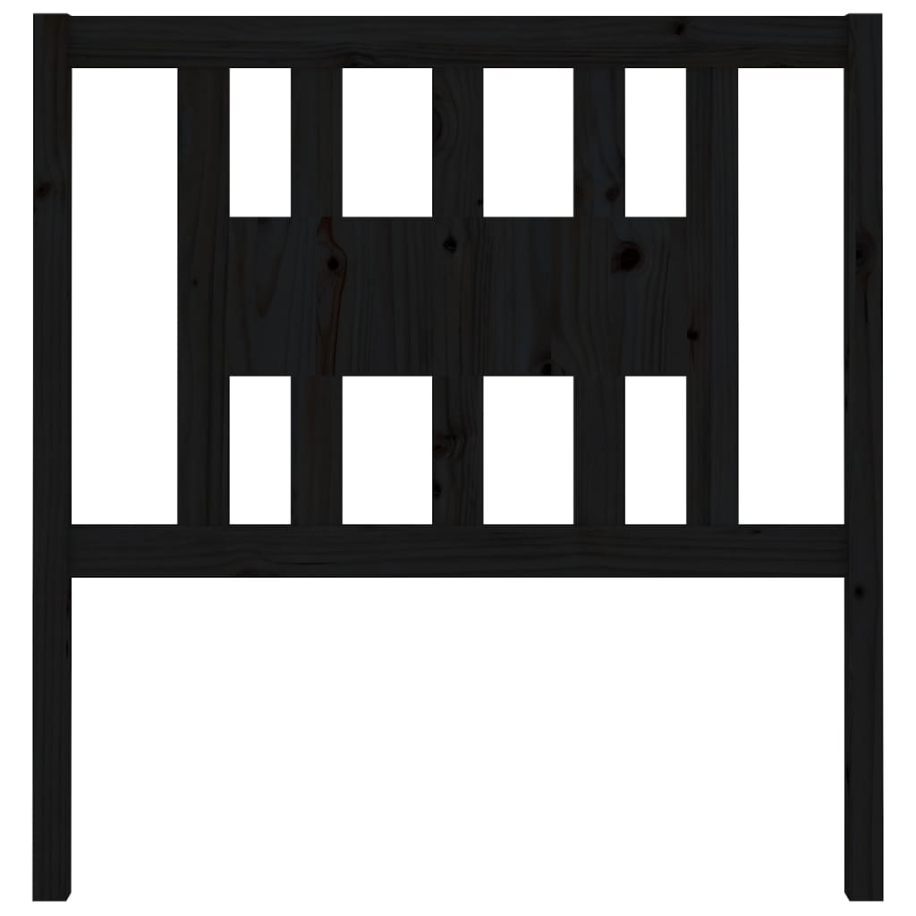 vidaXL Tăblie de pat, negru, 81x4x100 cm, lemn masiv de pin