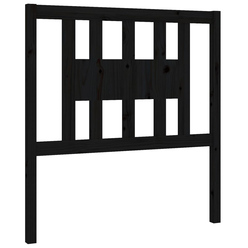 vidaXL Tăblie de pat, negru, 106x4x100 cm, lemn masiv de pin vidaXL Tăblie de pat, negru, 106x4x100 cm, lemn masiv de pin