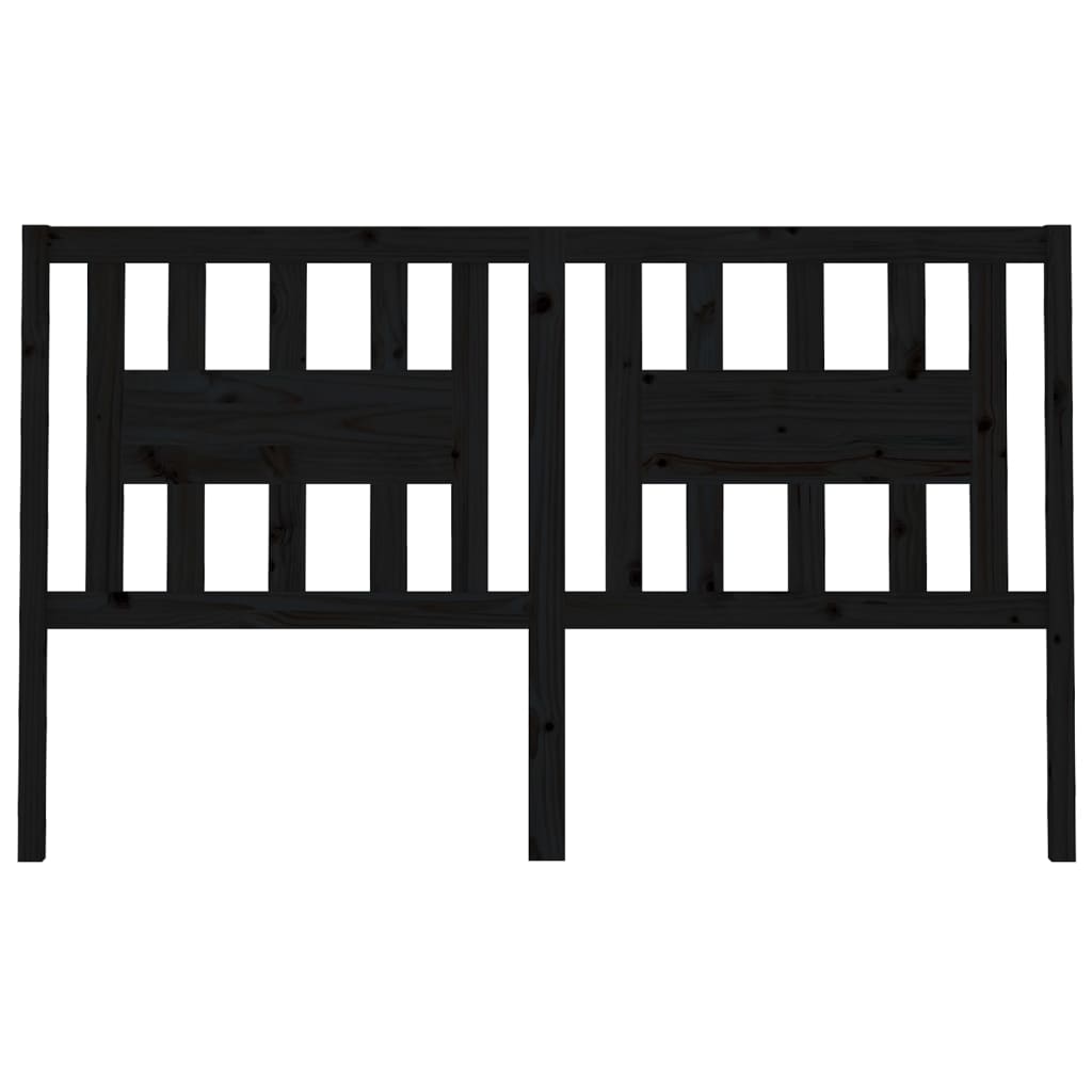 vidaXL Tăblie de pat, negru, 166x4x100 cm, lemn masiv de pin