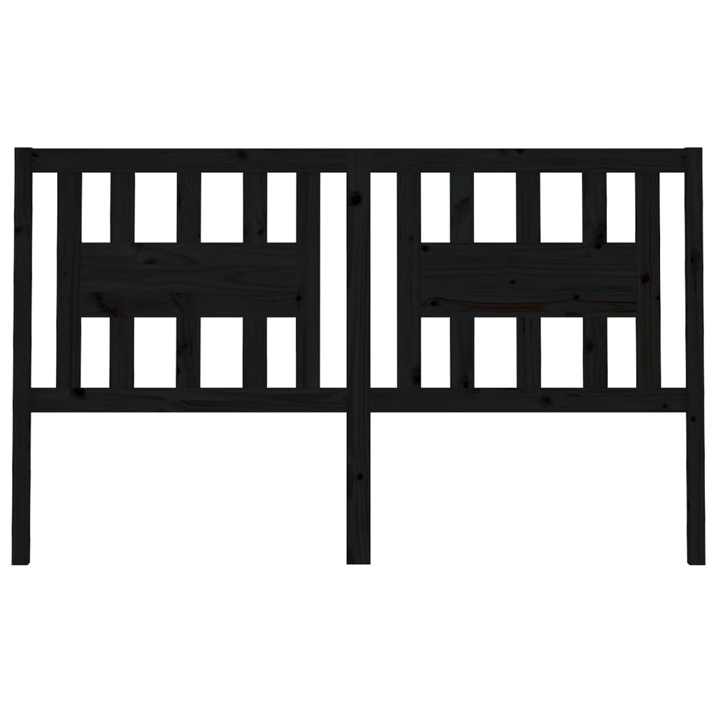 vidaXL Tăblie de pat, negru, 206x4x100 cm, lemn masiv de pin