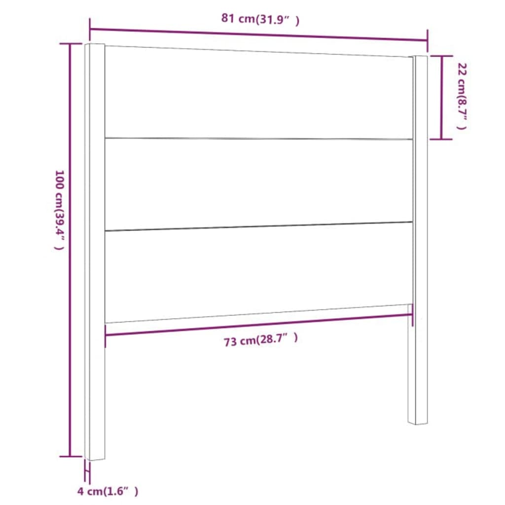 vidaXL Tăblie de pat, 81x4x100 cm, lemn masiv de pin
