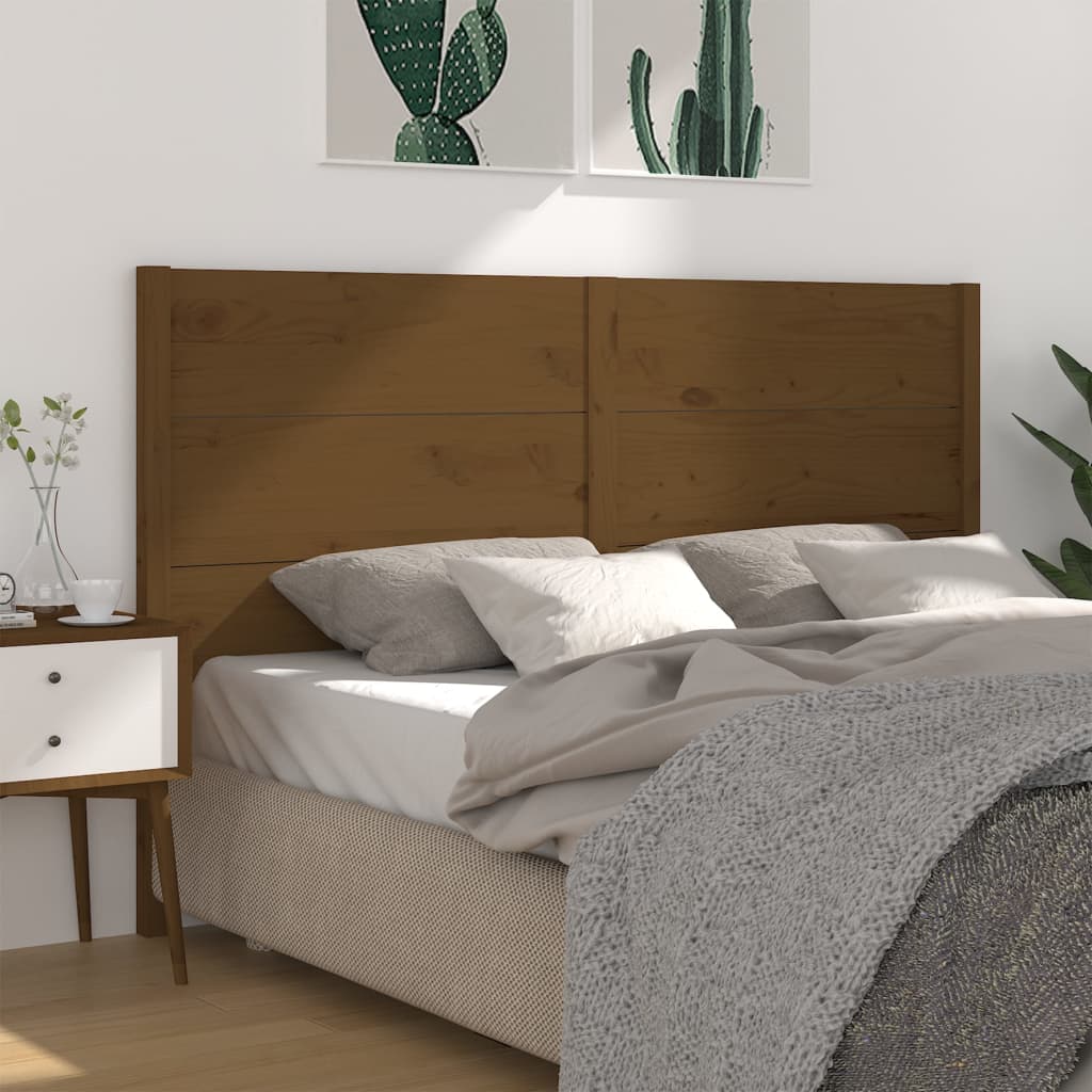 vidaXL Tăblie de pat, maro miere, 126x4x100 cm, lemn masiv de pin vidaXL Tăblie de pat, maro miere, 126x4x100 cm, lemn masiv de pin