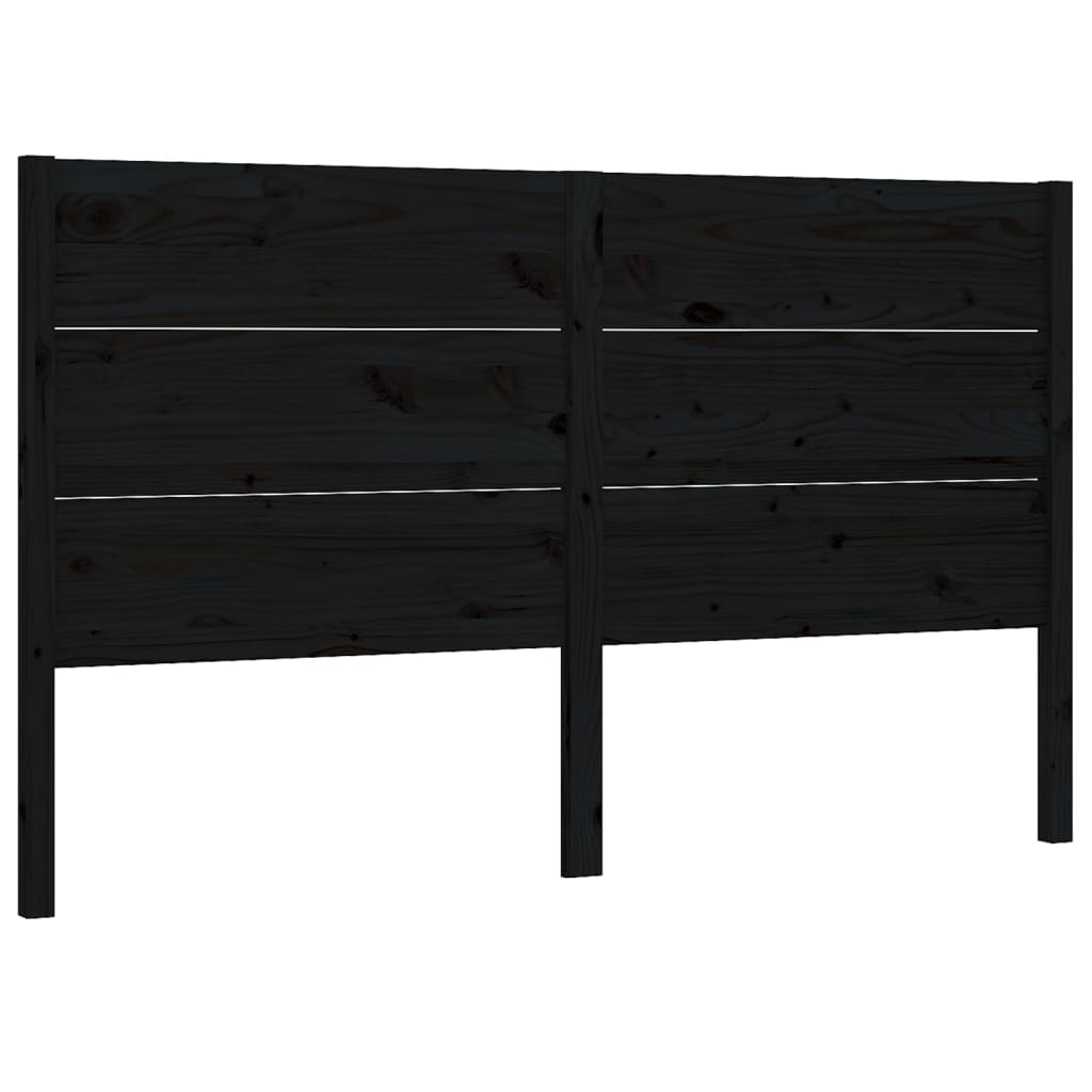 vidaXL Tăblie de pat, negru, 206x4x100 cm, lemn masiv de pin
