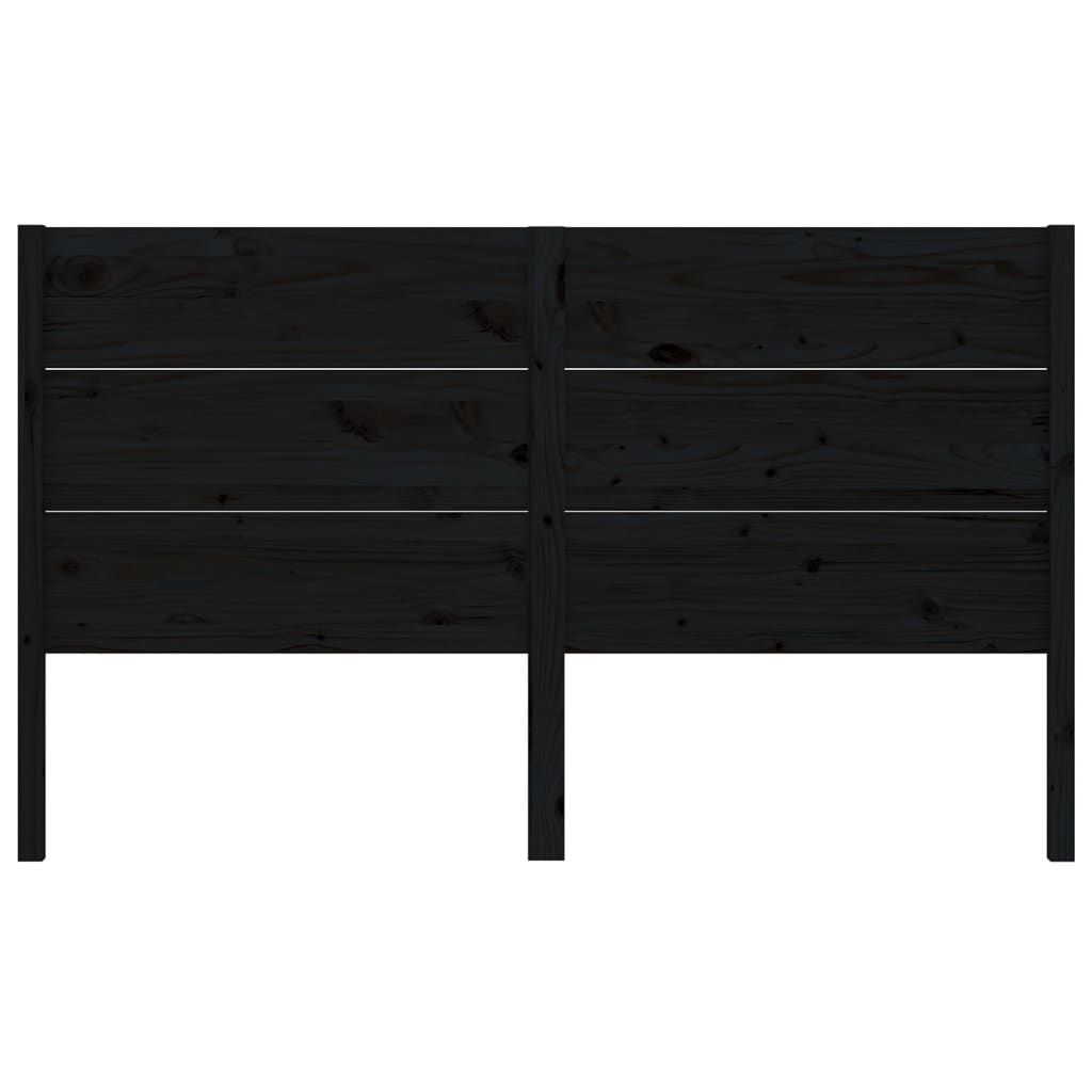 vidaXL Tăblie de pat, negru, 206x4x100 cm, lemn masiv de pin