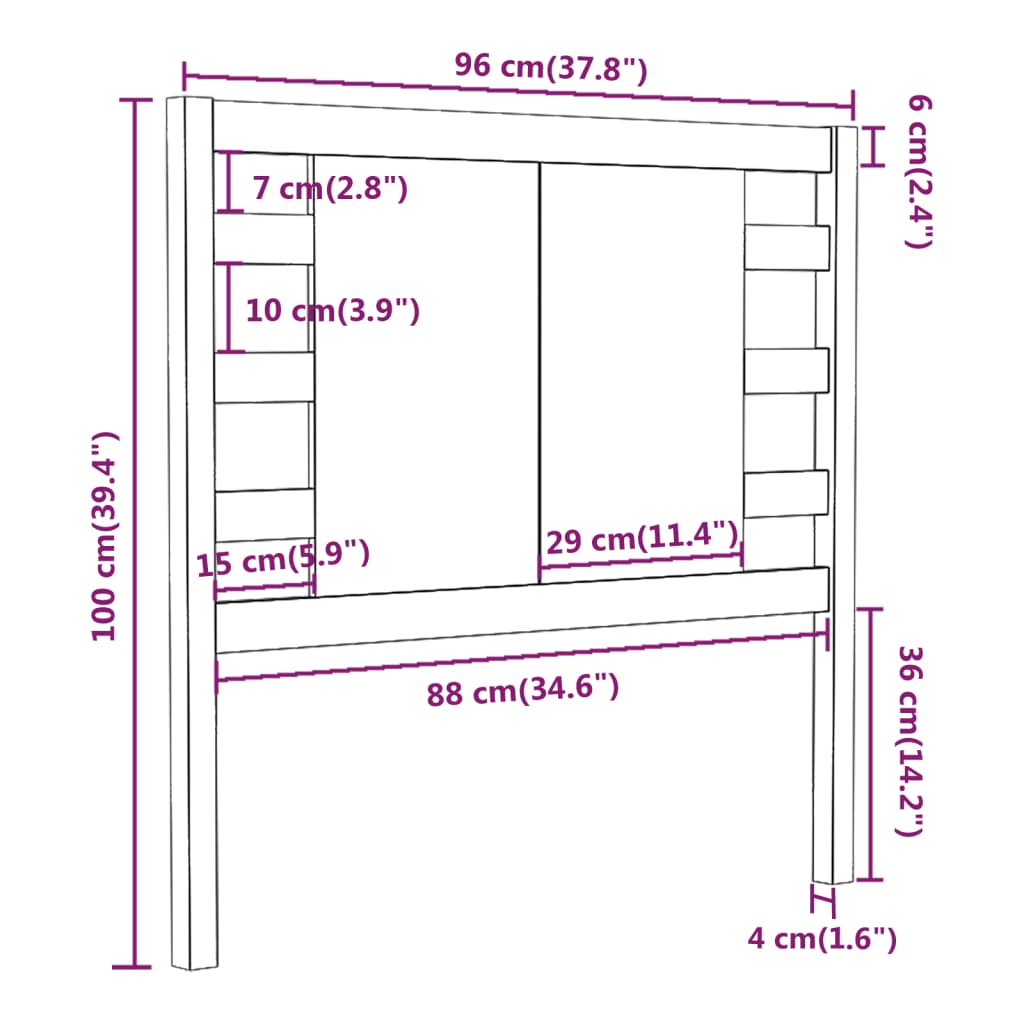 vidaXL Tăblie de pat, maro miere, 96x4x100 cm, lemn masiv de pin vidaXL Tăblie de pat, maro miere, 96x4x100 cm, lemn masiv de pin