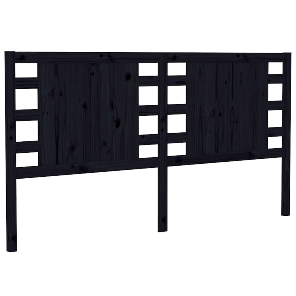 vidaXL Tăblie de pat, negru, 146x4x100 cm, lemn masiv de pin vidaXL Tăblie de pat, negru, 146x4x100 cm, lemn masiv de pin