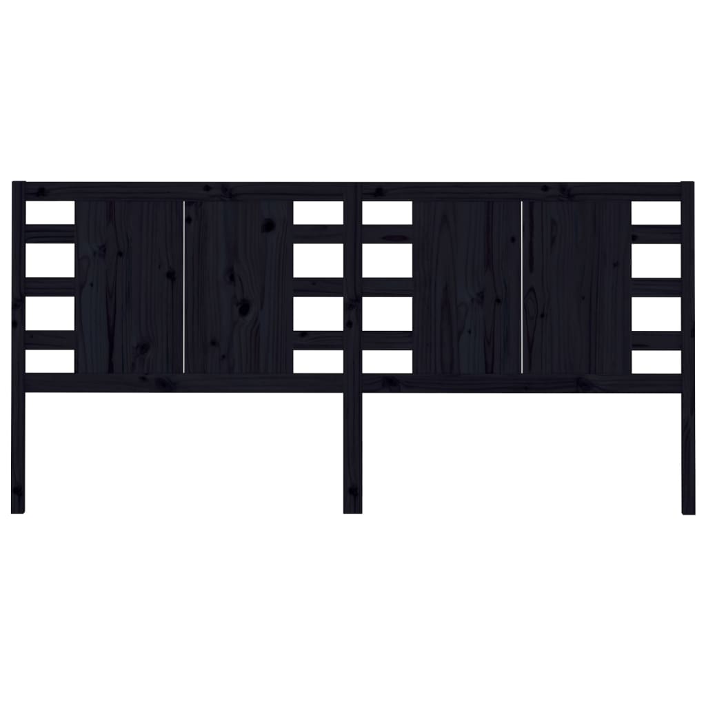 vidaXL Tăblie de pat, negru, 166x4x100 cm, lemn masiv de pin