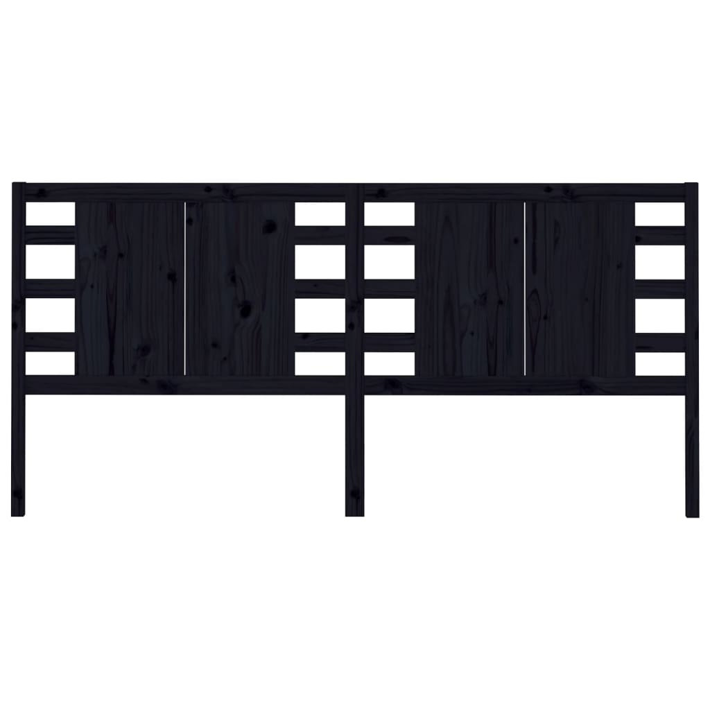 vidaXL Tăblie de pat, negru, 206x4x100 cm, lemn masiv de pin