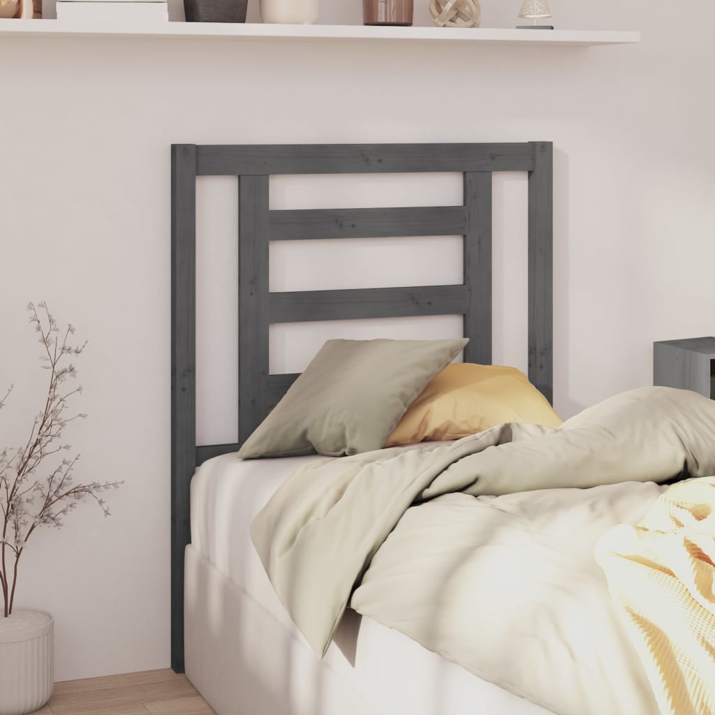 vidaXL Tăblie de pat, gri, 81x4x100 cm, lemn masiv de pin