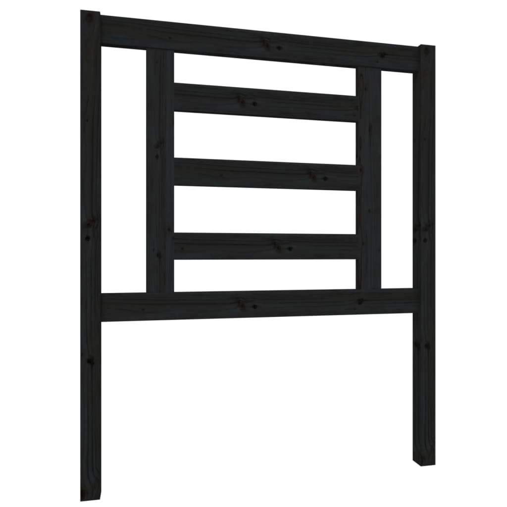 vidaXL Tăblie de pat, negru, 81x4x100 cm, lemn masiv de pin