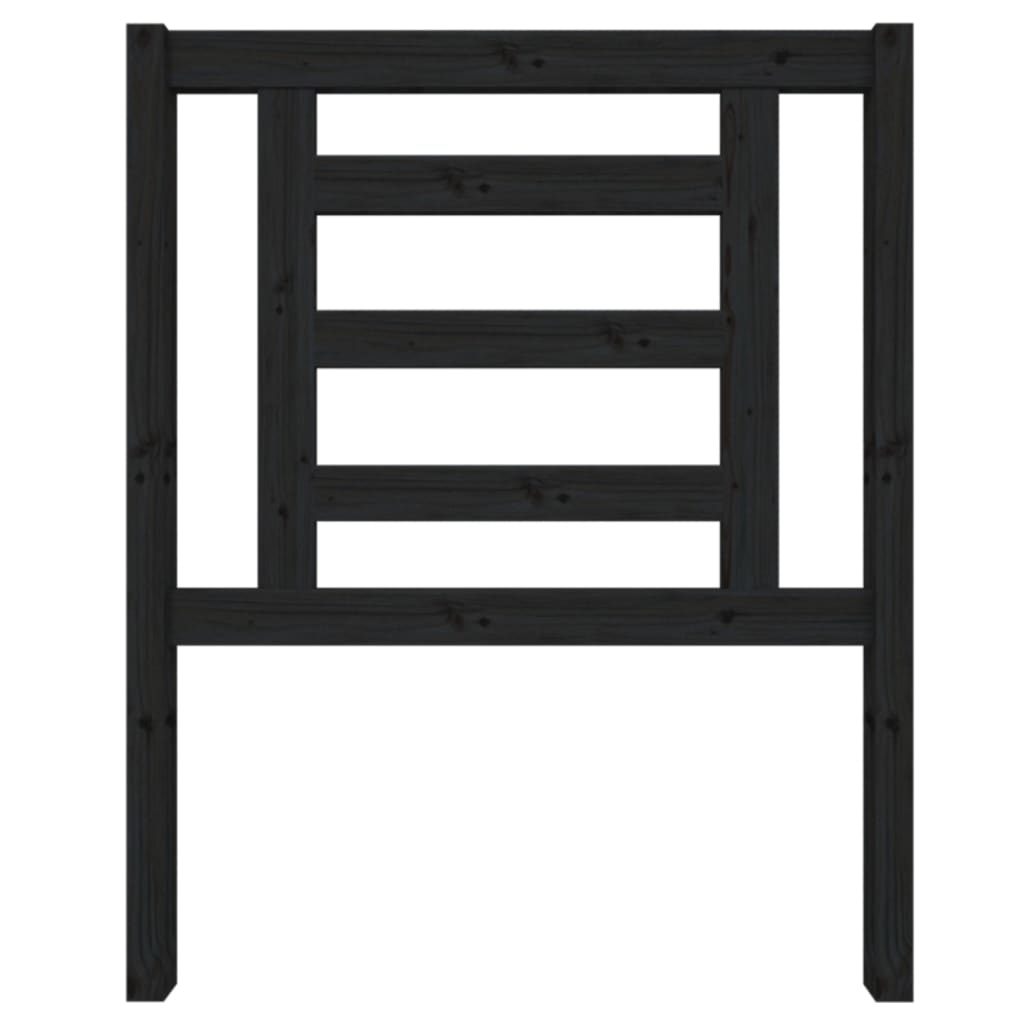 vidaXL Tăblie de pat, negru, 81x4x100 cm, lemn masiv de pin