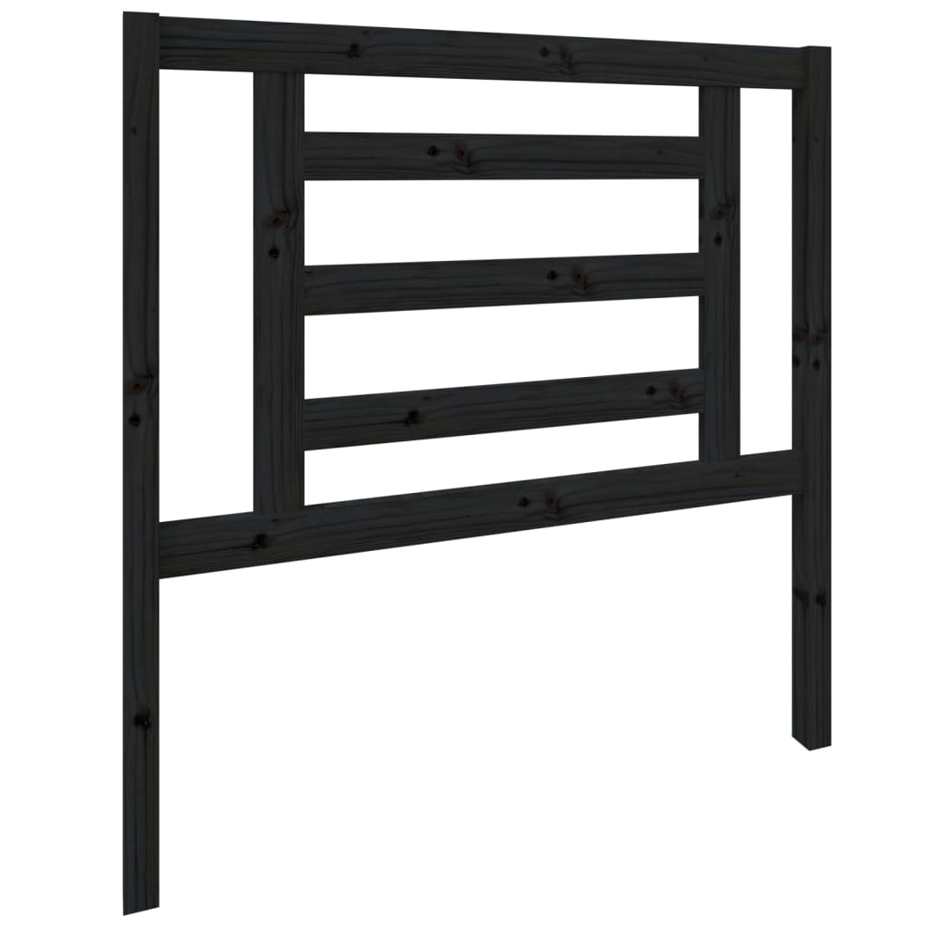 vidaXL Tăblie de pat, negru, 96x4x100 cm, lemn masiv de pin