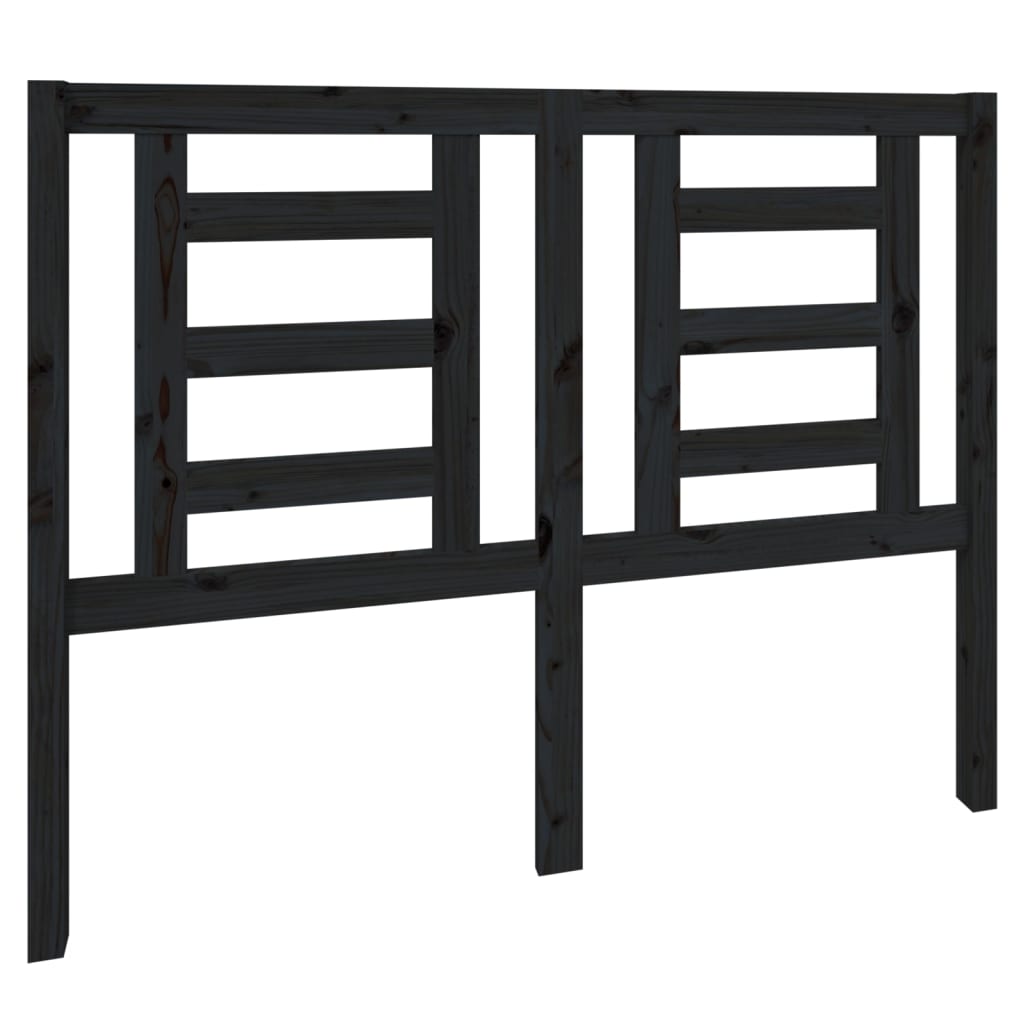 vidaXL Tăblie de pat, negru, 126x4x100 cm, lemn masiv de pin vidaXL Tăblie de pat, negru, 126x4x100 cm, lemn masiv de pin