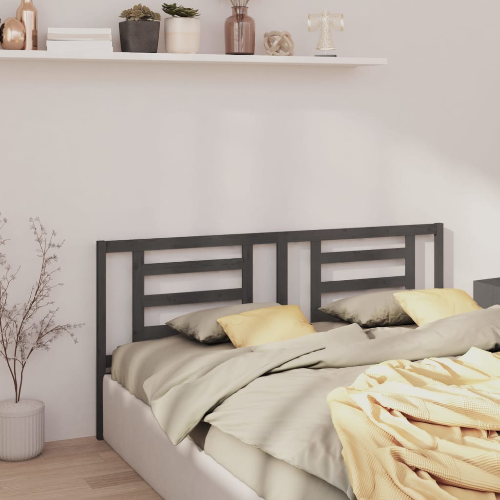 vidaXL Tăblie de pat, gri, 156x4x100 cm, lemn masiv de pin