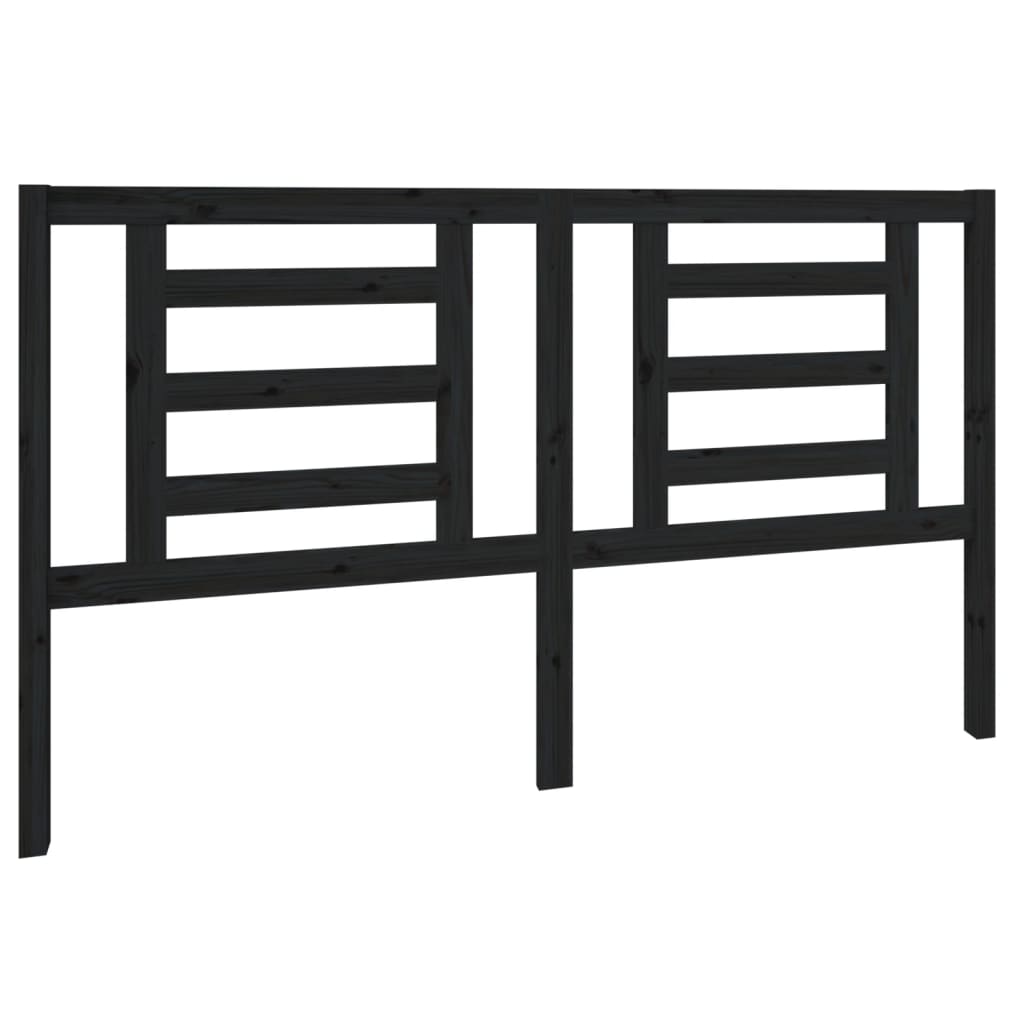 vidaXL Tăblie de pat, negru, 166x4x100 cm, lemn masiv de pin vidaXL Tăblie de pat, negru, 166x4x100 cm, lemn masiv de pin
