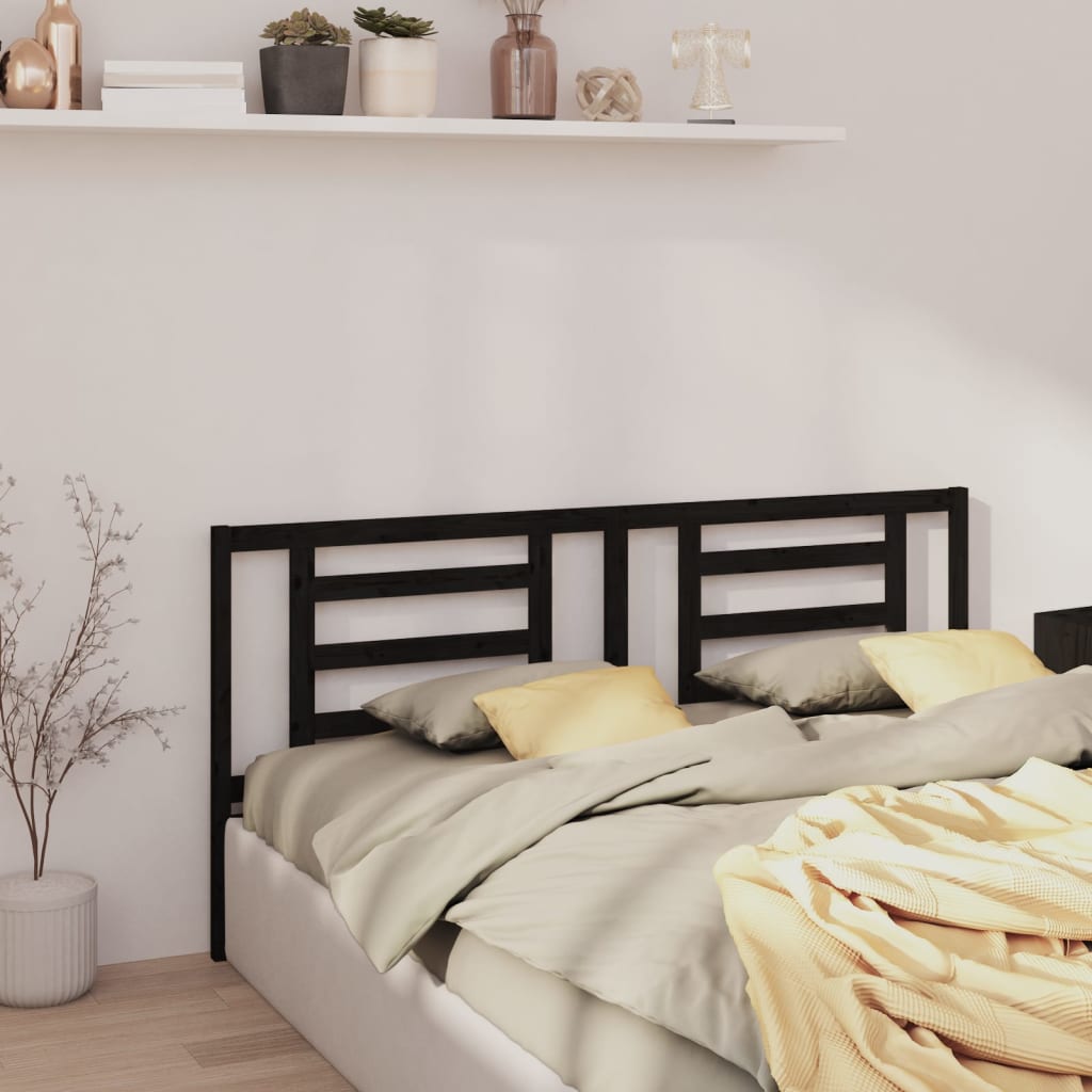 vidaXL Tăblie de pat, negru, 166x4x100 cm, lemn masiv de pin vidaXL Tăblie de pat, negru, 166x4x100 cm, lemn masiv de pin