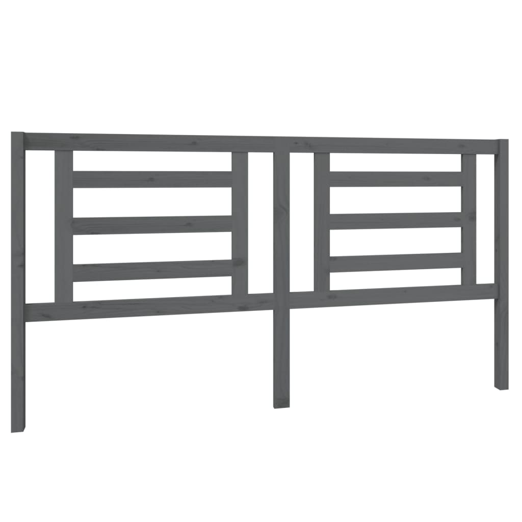 vidaXL Tăblie de pat, gri, 186x4x100 cm, lemn masiv de pin