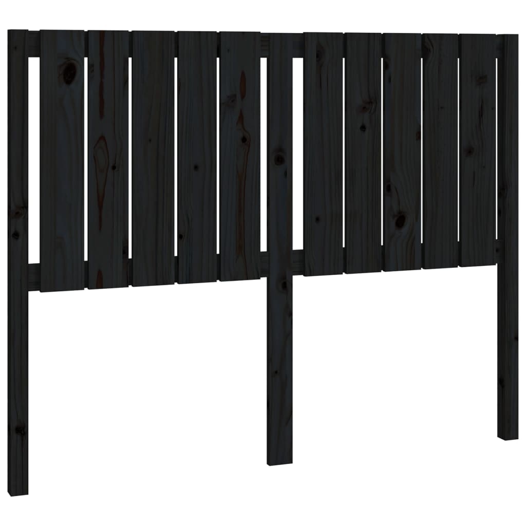 vidaXL Tăblie de pat, negru, 125,5x4x100 cm, lemn masiv de pin vidaXL Tăblie de pat, negru, 125,5x4x100 cm, lemn masiv de pin