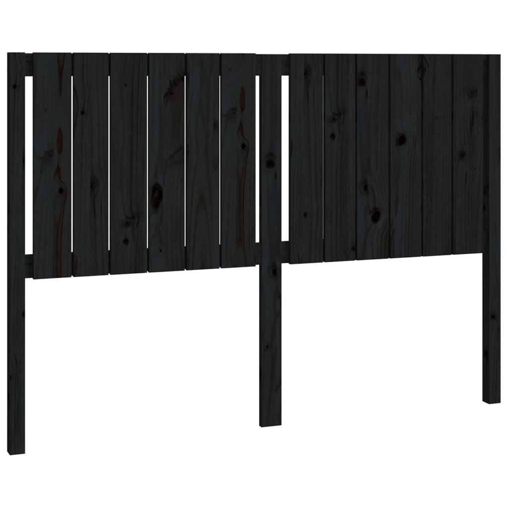 vidaXL Tăblie de pat, negru, 145,5x4x100 cm, lemn masiv de pin vidaXL Tăblie de pat, negru, 145,5x4x100 cm, lemn masiv de pin