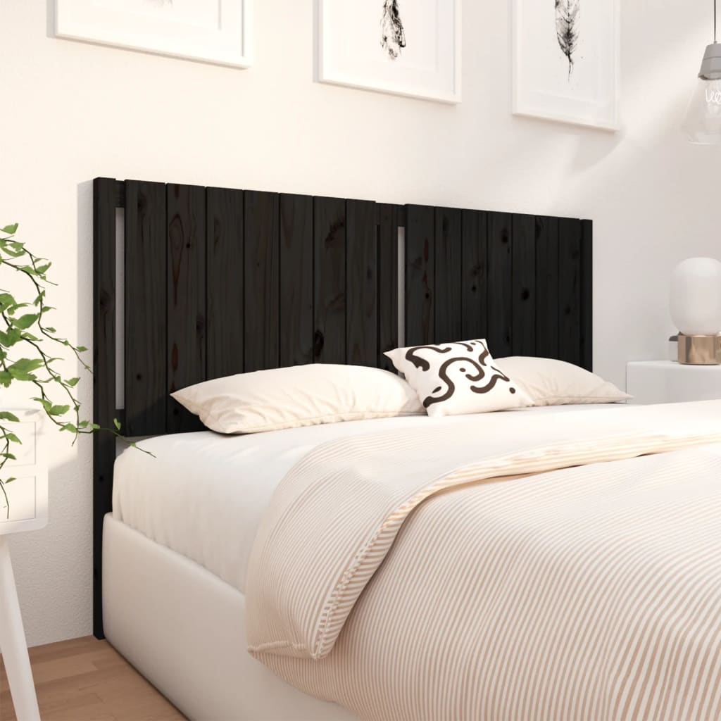 vidaXL Tăblie de pat, negru, 165,5x4x100 cm, lemn masiv de pin