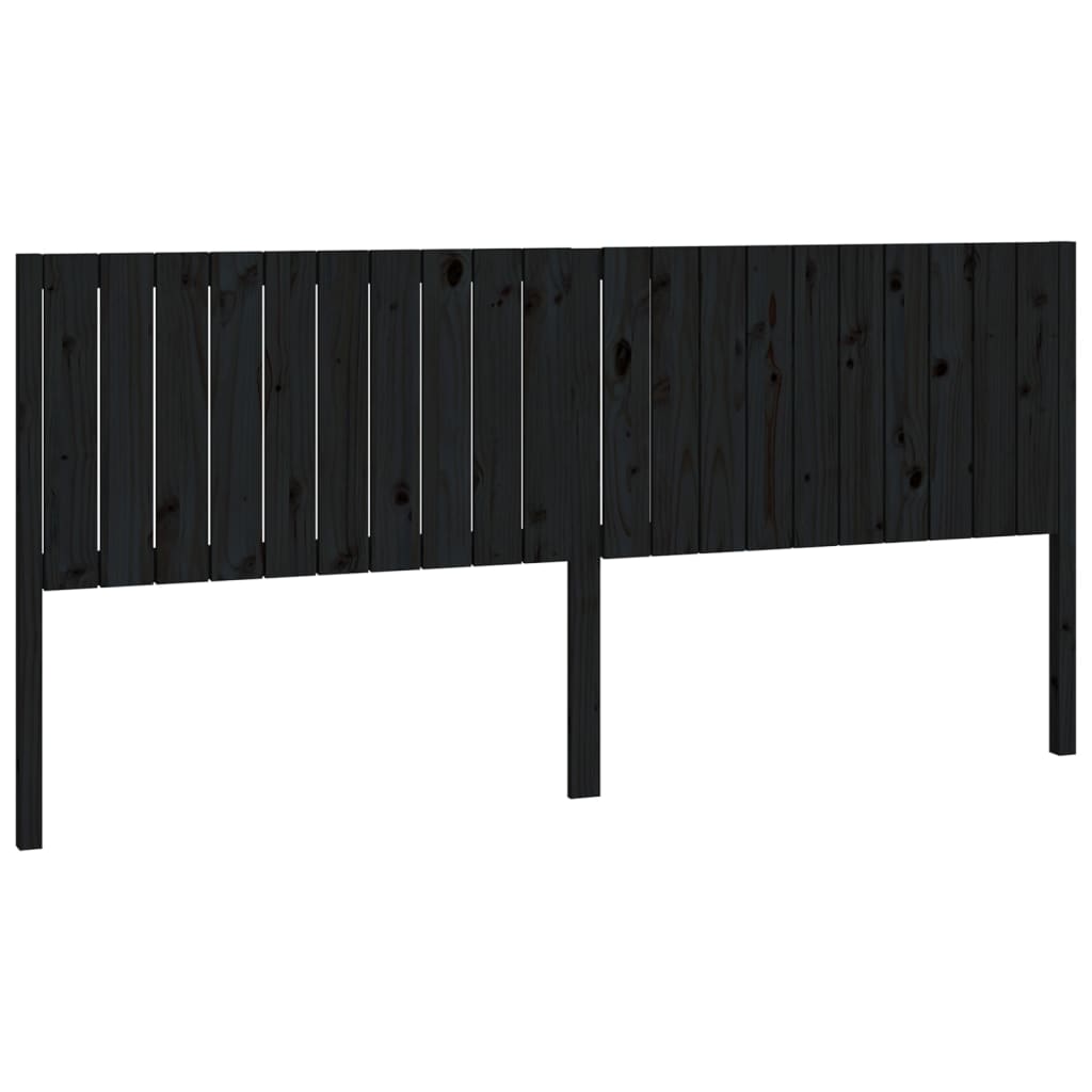 vidaXL Tăblie de pat, negru, 205,5x4x100 cm, lemn masiv de pin