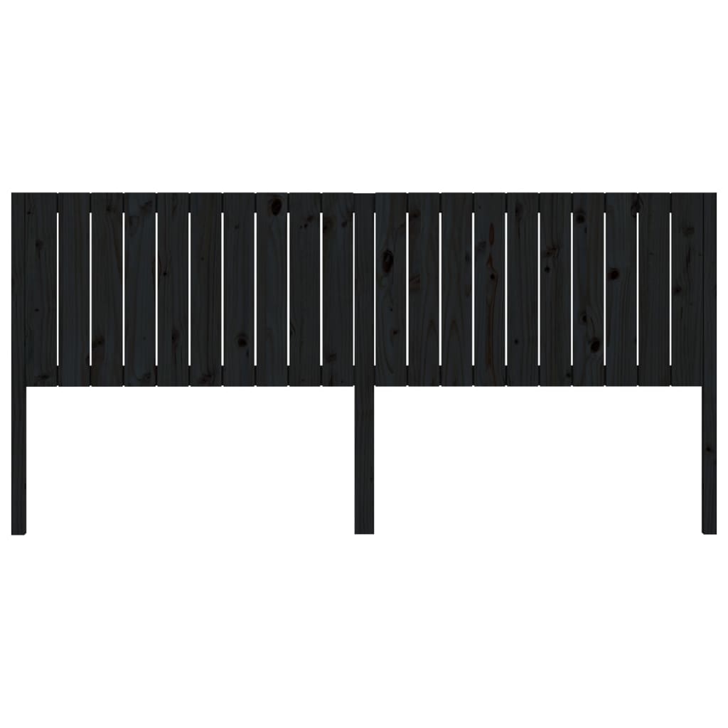 vidaXL Tăblie de pat, negru, 205,5x4x100 cm, lemn masiv de pin